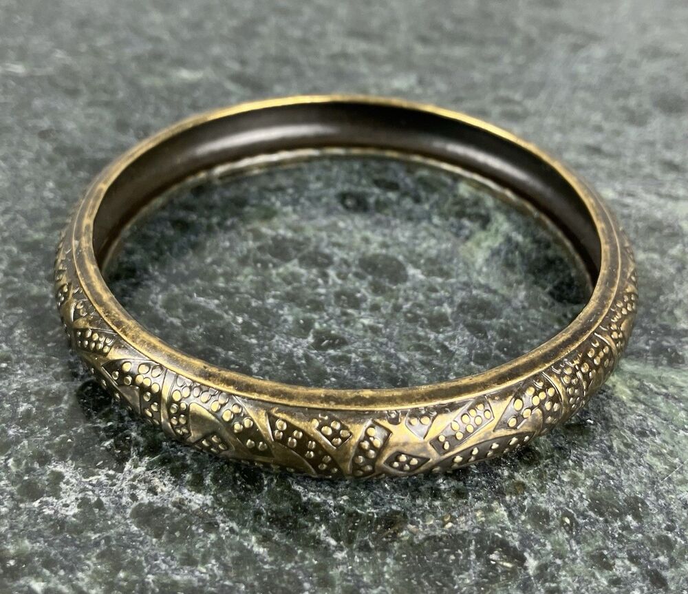 Etruscan Style Bronze Color Bangle Bracelet